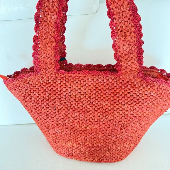 NWT Raffia Bow Tote Bag - kate spade new york x Target Red - Picture 7 of 9